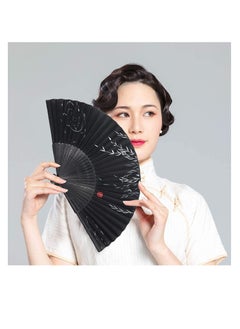 Y&D Foldable Fan Handheld Fabric Bamboo Vintage Style Hand Held Folding Fans for Party Wedding Dancing Decoration  - Image 4