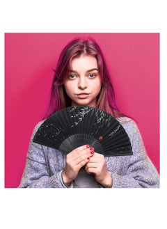 Y&D Foldable Fan Handheld Fabric Bamboo Vintage Style Hand Held Folding Fans for Party Wedding Dancing Decoration  - Image 2