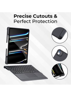 glassology iPad Air (4th 5th Gen) And iPad Pro 11 (2018, 2020, 2021, 2022)iPad Keyboard Case Folio Combo with Detachable Backlit Keyboard Trackpad Smart Connector Arabic And English  - Image 3