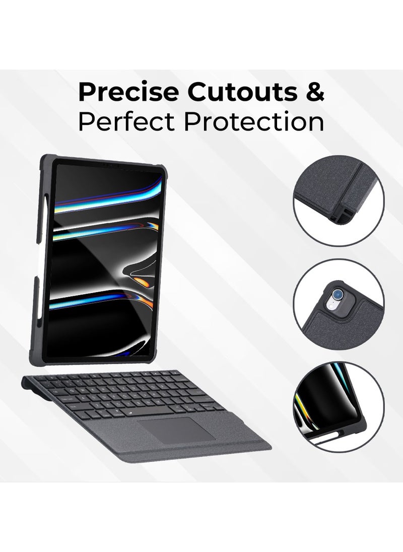 glassology - iPad Air (4th 5th Gen) And iPad Pro 11 (2018, 2020, 2021, 2022)iPad Keyboard Case Folio Combo with Detachable Backlit Keyboard Trackpad Smart Connector Arabic And English - Image 1