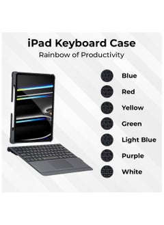 glassology iPad Air (4th 5th Gen) And iPad Pro 11 (2018, 2020, 2021, 2022)iPad Keyboard Case Folio Combo with Detachable Backlit Keyboard Trackpad Smart Connector Arabic And English  - Image 2