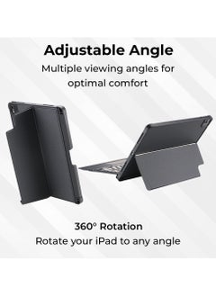 glassology iPad Air (4th 5th Gen) And iPad Pro 11 (2018, 2020, 2021, 2022)iPad Keyboard Case Folio Combo with Detachable Backlit Keyboard Trackpad Smart Connector Arabic And English  - Image 4