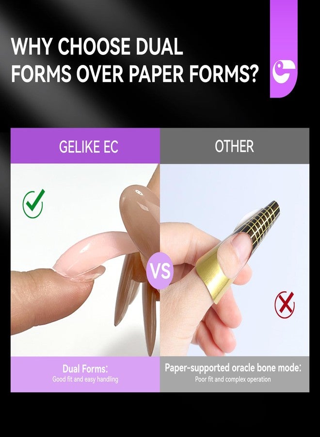 Gelike EC Cat Dual Forms for Extension: 120 Pcs Color Nail Form, 12 Size Nail Forms For Builder, Half Matte Gel Forms For Manicure Art Design Salon Diy - Image 4