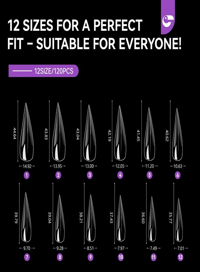 Gelike EC Cat Dual Forms for Extension: 120 Pcs Color Nail Form, 12 Size Nail Forms For Builder, Half Matte Gel Forms For Manicure Art Design Salon Diy - Image 2