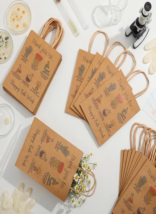 Tenceur 25 Pcs Lab Week Thank You Gifts Bags Bulk Medical Laboratory Technicians Appreciation Paper Bags with Handles Lab Week Party Thank You Medical Laboratory Professionals Workers Staff Gifts - Image 5