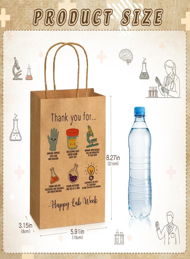 Tenceur 25 Pcs Lab Week Thank You Gifts Bags Bulk Medical Laboratory Technicians Appreciation Paper Bags with Handles Lab Week Party Thank You Medical Laboratory Professionals Workers Staff Gifts - Image 3