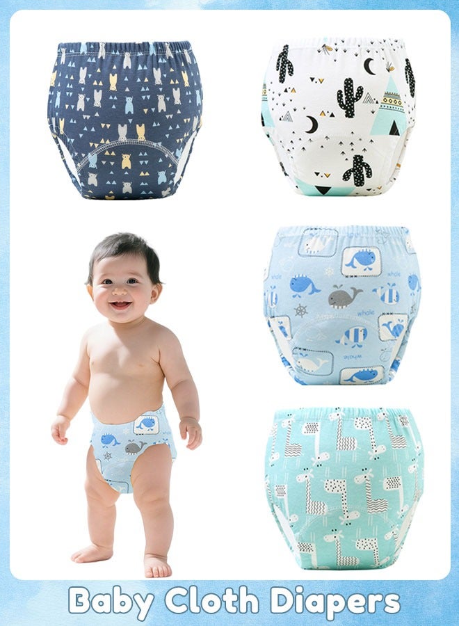 Sharpdo 4 Pieces Baby Potty Training Pants, Cloth Diaper for Boy and Girls, Breathable Potty Training Underwear, Size 100 / 110  - Image 1