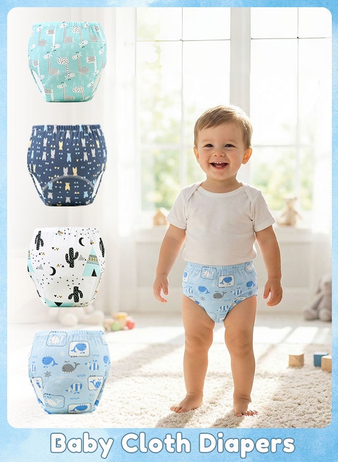 Sharpdo 4 Pieces Baby Potty Training Pants, Cloth Diaper for Boy and Girls, Breathable Potty Training Underwear, Size 100 / 110 - Image 1