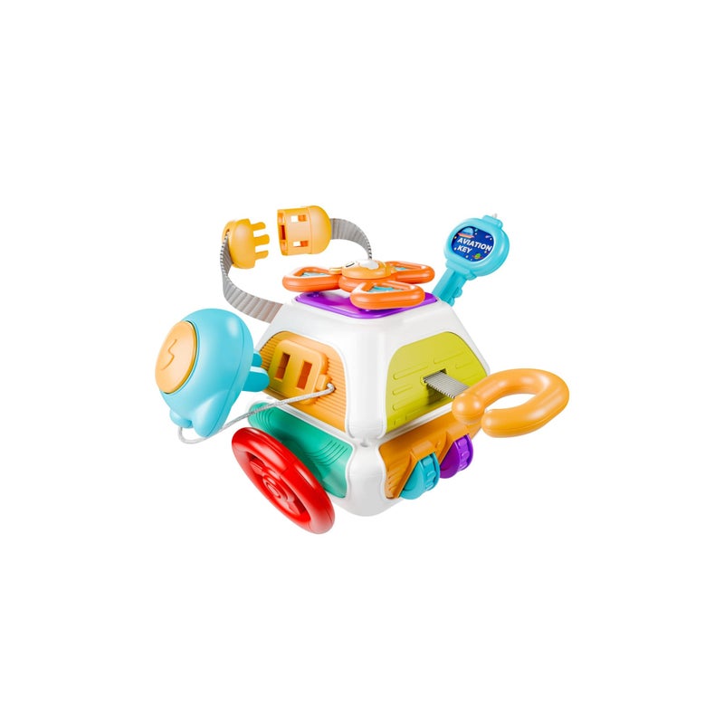 SOLARAE Baby Busy Cubefor Toddler 1-3, Montessori Sensory Toys Infant Carseat Toy Plane Travel Toy Educational Learning Cube Travel Busy Board Educational Infant Toy Infant Montessori Cube Baby Plane Toy - Image 1