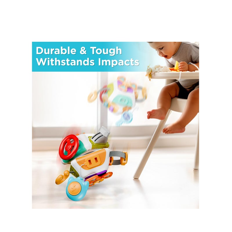 SOLARAE Baby Busy Cubefor Toddler 1-3, Montessori Sensory Toys Infant Carseat Toy Plane Travel Toy Educational Learning Cube Travel Busy Board Educational Infant Toy Infant Montessori Cube Baby Plane Toy - Image 4