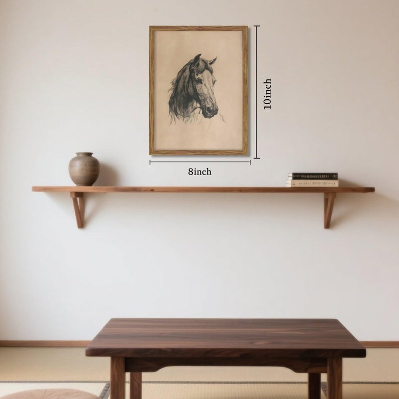 AKWISH Framed Horse Wall Art, Vintage Horse Head Sketch Canvas Print, Farmhouse Animal Wall Decor, Classic Country Pictures Artwork for Living Room Bedroom Home Decor â€“ 8x10 inch - Image 3