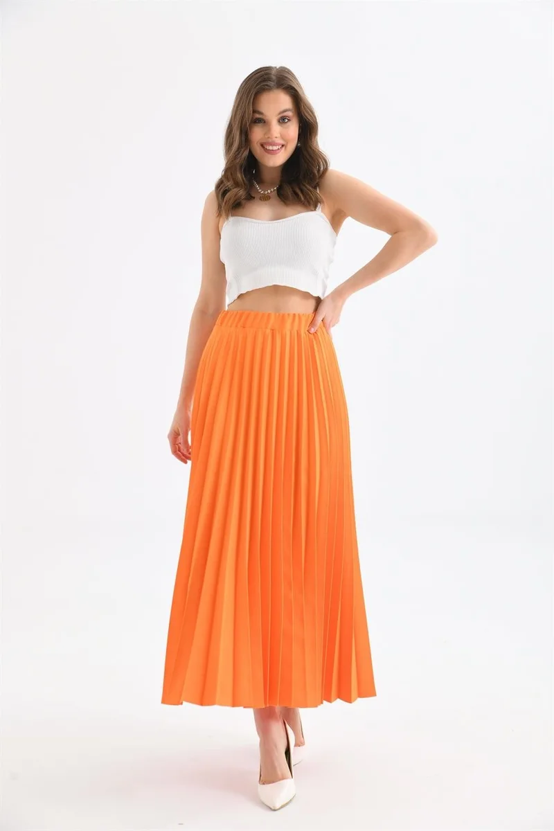 جارمي Women Pleated Skirt Orange