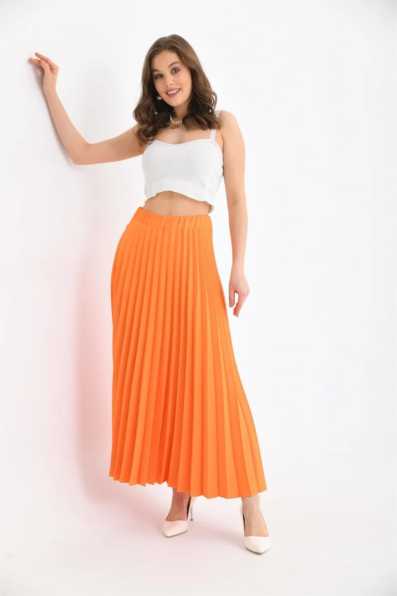 جارمي Women Pleated Skirt Orange