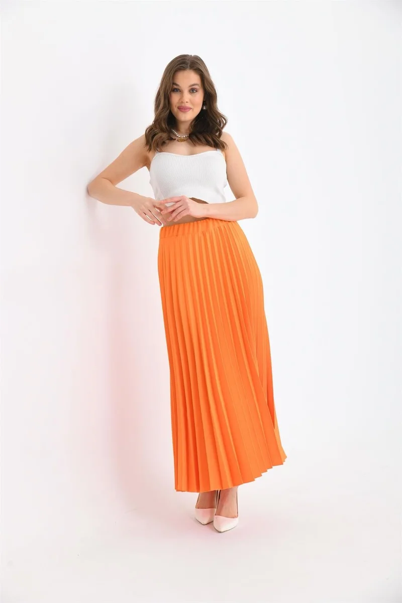 جارمي Women Pleated Skirt Orange