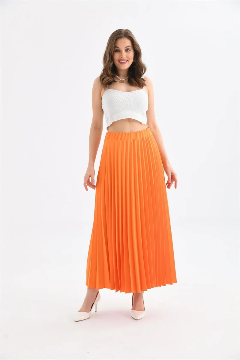 جارمي Women Pleated Skirt Orange
