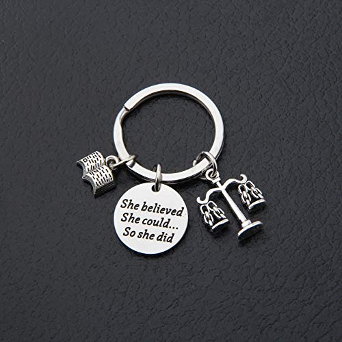 Lywjyb Birdgot Lawyer Gift Lawyer Graduation Gift She Believed She Could So She Did Keychain - Image 3