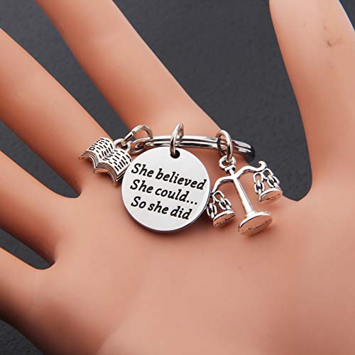 Lywjyb Birdgot Lawyer Gift Lawyer Graduation Gift She Believed She Could So She Did Keychain - Image 5