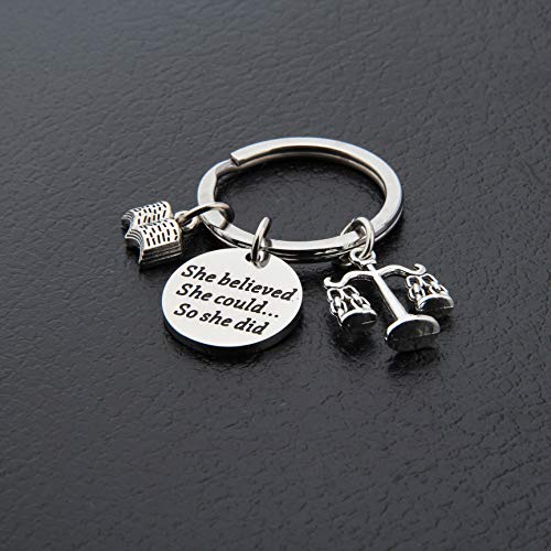 Lywjyb Birdgot Lawyer Gift Lawyer Graduation Gift She Believed She Could So She Did Keychain - Image 2