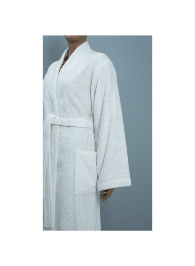 MTS Pocket Detail Cotton Bathrobe White 10 x 28 x 38 cm 321-24WHT - Image 2