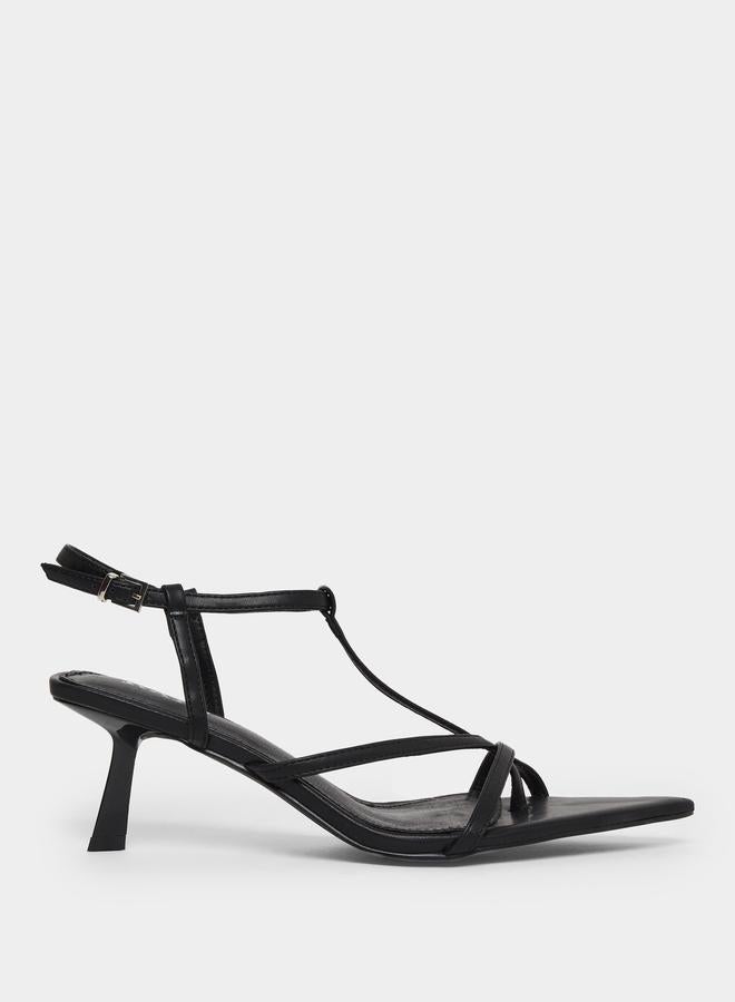 Raid Layne Pointed Toe T-Bar Strap Sandals - Image 1