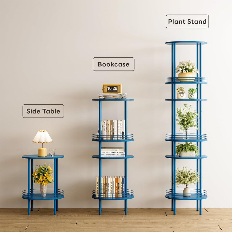 DGSANDGO Blue Side Table Set of 2,Side Tables Living Room,2-Tier Nightstand,Samll End Table for Small Space,Living Room,Bedroom, Nursery, (2PC,Blue) - Image 4
