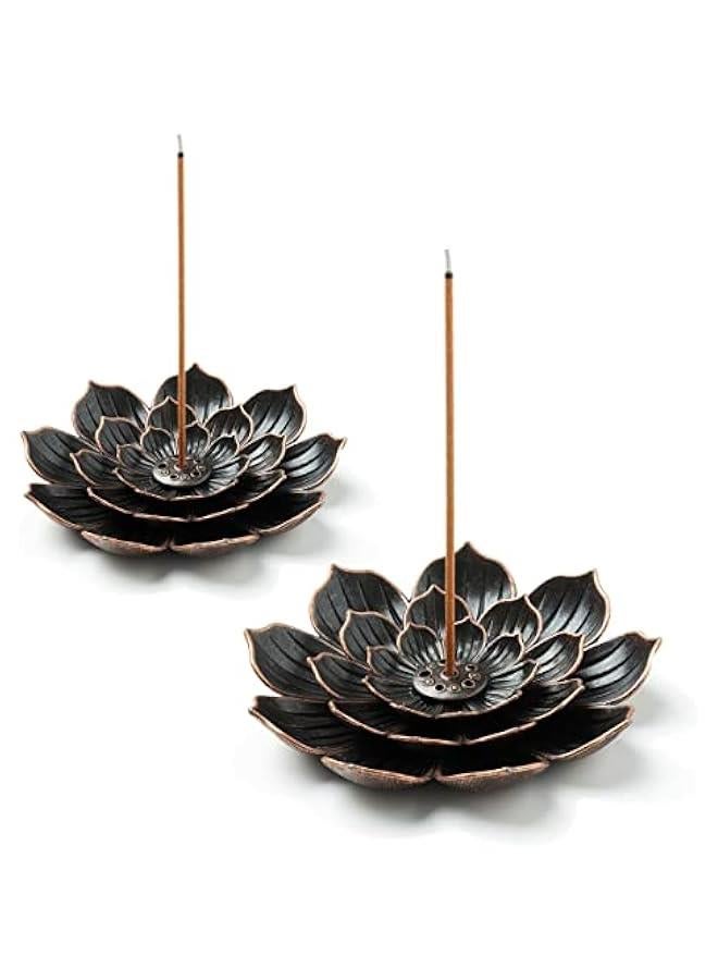 جارمولي مبخرة من قطعتين، حامل بخور للعصي، حامل اعواد بخور اللوتس النحاسي - Image 1