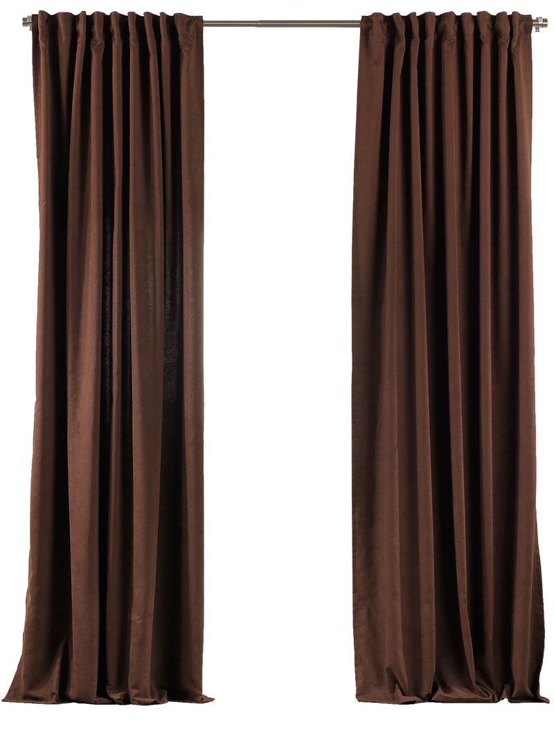 Zeenah Furniture Solid Color Home Decorative Curtains Velvet Look 2 Panels Hanging Back Tap & Rod Pocket Living Room Nursery Room Kitchen Office Windows Home Decoration - Image 5