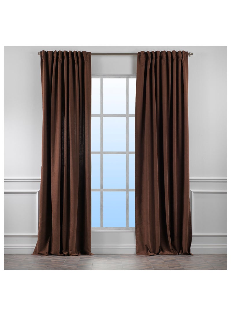 Zeenah Furniture Solid Color Home Decorative Curtains Velvet Look 2 Panels Hanging Back Tap & Rod Pocket Living Room Nursery Room Kitchen Office Windows Home Decoration - Image 1