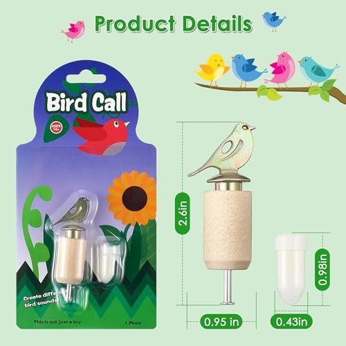 Dreyoo Bird Whistle Call with Rosin, Zinc Alloy & Wooden Birds Caller for Outdoor Birds Watching, Nature Play and Gifts for Bird Lovers(Wood Color) - Image 3