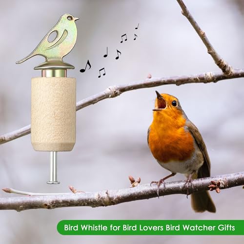 Dreyoo Bird Whistle Call with Rosin, Zinc Alloy & Wooden Birds Caller for Outdoor Birds Watching, Nature Play and Gifts for Bird Lovers(Wood Color) - Image 4