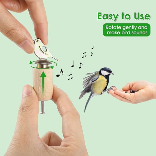 Dreyoo Bird Whistle Call with Rosin, Zinc Alloy & Wooden Birds Caller for Outdoor Birds Watching, Nature Play and Gifts for Bird Lovers(Wood Color) - Image 2