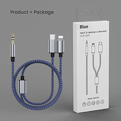 esbeecables Aux Audio Cable for iPhone,2 in 1 USB C& Lightning to 3.5mm AUX Audio Cable Suitable for Apple Android Car Audio Headset Multi Function Audio Conversion Cable Compatible with Type C or iOS Devices - Image 2