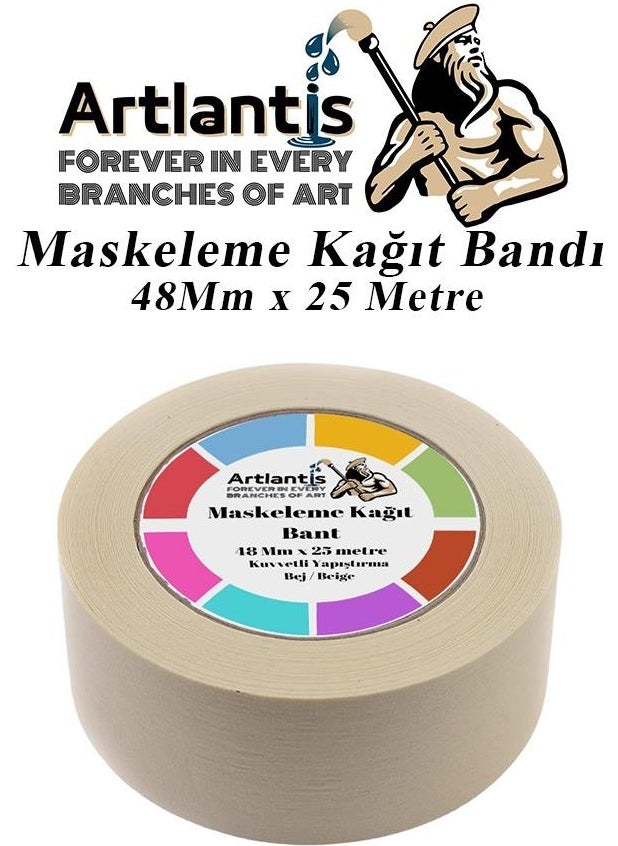 Artlantis Masking Tape Paper Tape 48 mm 25 Meters 1 Piece Painting Tape Masking Paper Tape Wall Oil Paint Whitewash  - Image 5