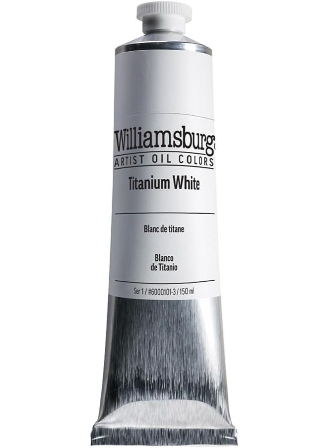 Williamsburg Williamsburg Artist Oil Colors by GOLDEN, Titanium White, 150 ml tube, Professional Oil Paint, Opaque - Image 1