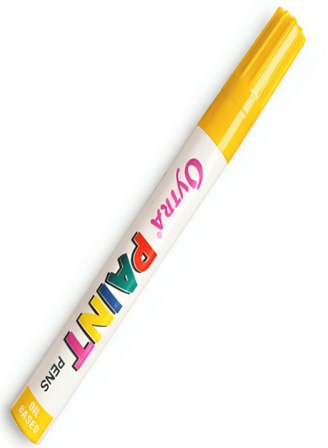 Oytra Paint Marker Pens Permanent Waterproof Oil Based Individual pens Works and All Surfaces, Wood, Fabric, Steel, Glass (Yellow) - Image 1