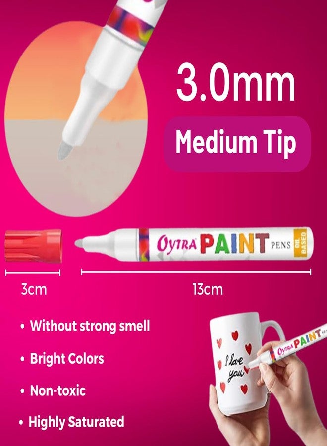 Oytra Paint Marker Pens Permanent Waterproof Oil Based Individual pens Works and All Surfaces, Wood, Fabric, Steel, Glass (Yellow) - Image 2