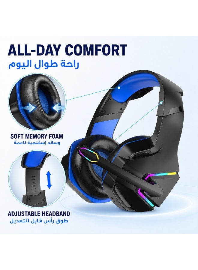 Monster 2.4GHz Wireless  Headset with Bluetooth 5.4, Low Latency 20ms, ENC Noise Cancelling Mic, RGB, 7.1 Surround Sound, 15H Battery, 3.5mm Wired for PS5 PS4 PC Switch Mac Mobile - Image 3