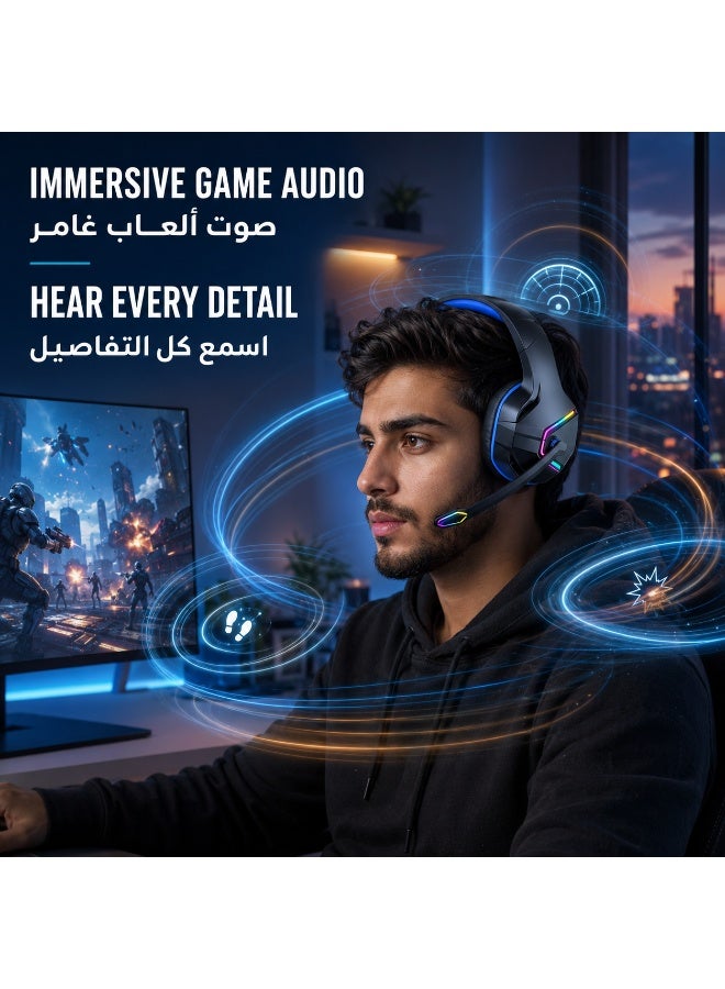 Monster 2.4GHz Wireless  Headset with Bluetooth 5.4, Low Latency 20ms, ENC Noise Cancelling Mic, RGB, 7.1 Surround Sound, 15H Battery, 3.5mm Wired for PS5 PS4 PC Switch Mac Mobile - Image 2