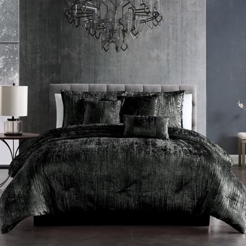 Riverbrook Home Turin Comforter Set, Queen, Black, 7-Piece Set - Image 1
