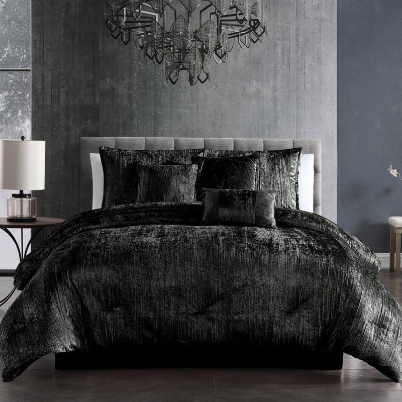 Riverbrook Home Turin Comforter Set, Queen, Black, 7-Piece Set - Image 5