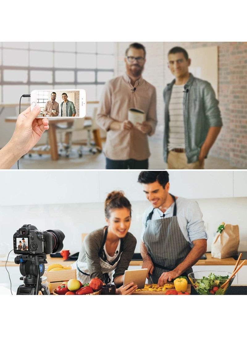 Dual Lavalier Microphones – Omnidirectional Clip-On Condenser Mic with 1/8” Stereo Connector for DSLR, iPhone, Android, PC, Laptop & More - Image 3
