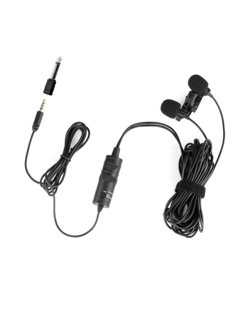 Dual Lavalier Microphones – Omnidirectional Clip-On Condenser Mic with 1/8” Stereo Connector for DSLR, iPhone, Android, PC, Laptop & More - Image 2