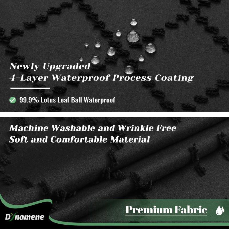 Dynamene Stall Fabric Surtain 54 × 72 بوصة ضيقة بوهو معنقدة هندسية مخططة قطعة قماش حمام دش الستار مرجح - Image 3