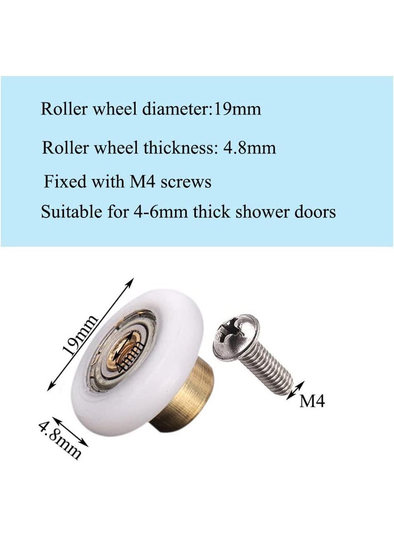 Sweet seven Set of 4 Replacement Shower Door Rollers 19mm Diameter - Smooth Gliding Wheels for Easy Opening and Closing - Durable and Reliable Shower Door Accessories - Image 5