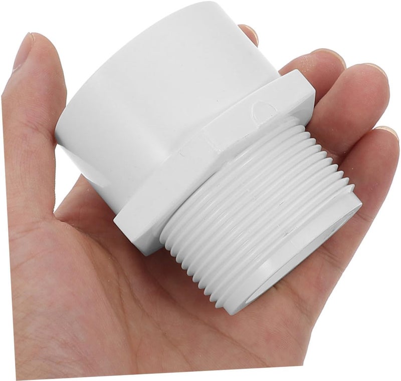 Ciieeo 4pcs 1-1/2 Inch White Pvc Pipe Fitting Adapter Connector Male Thread Coupling for Industrial and Home Plumbing Systems - Image 4