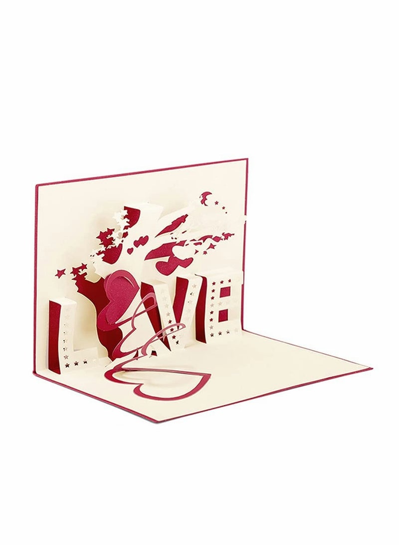 Valentine's Day Pop Up Card, Love Tree Paper Carving Birthday Thank You Anniversary Congratulations All Occasion Couple Men Women With Envelopes - Image 3