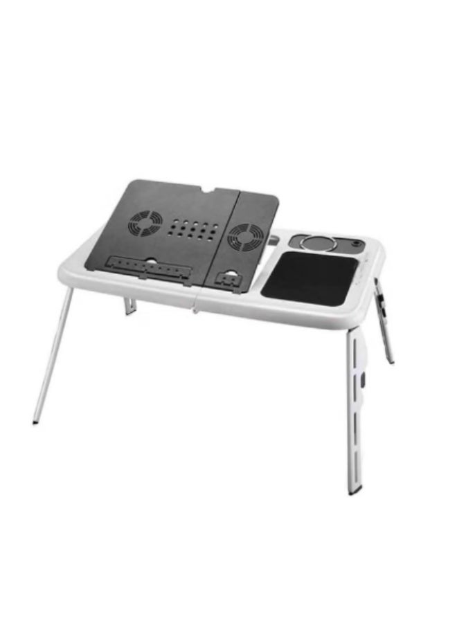 Adjustable Multi-purpose Portable Laptop Stand with 2 USB Cooling Fans – Foldable E-Table for Home, Office, and Travel