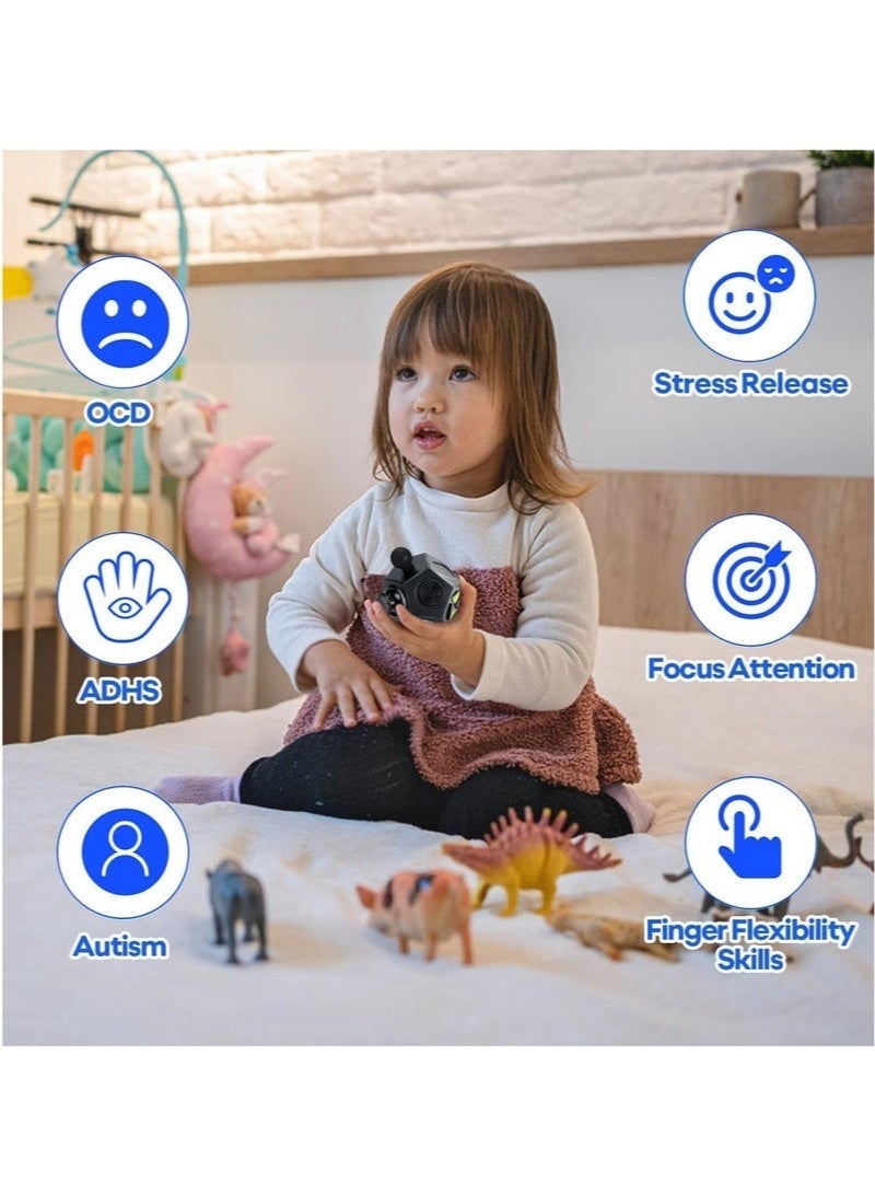 Bukela Fidget Cube with 12 Sides, Original Fidget Cube Adult Infinity Fidget Cube Toy, Anti Stress Cube Toy for All Ages (Black) - Image 5