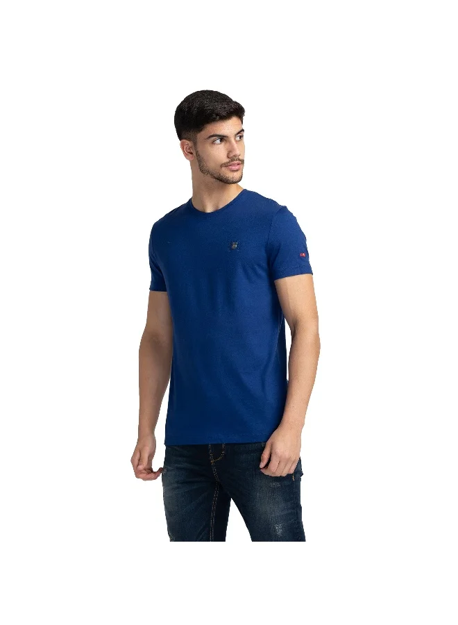 بيينغ هيومان Mens Royal Blue Round Neck Short Sleeve T-Shirt