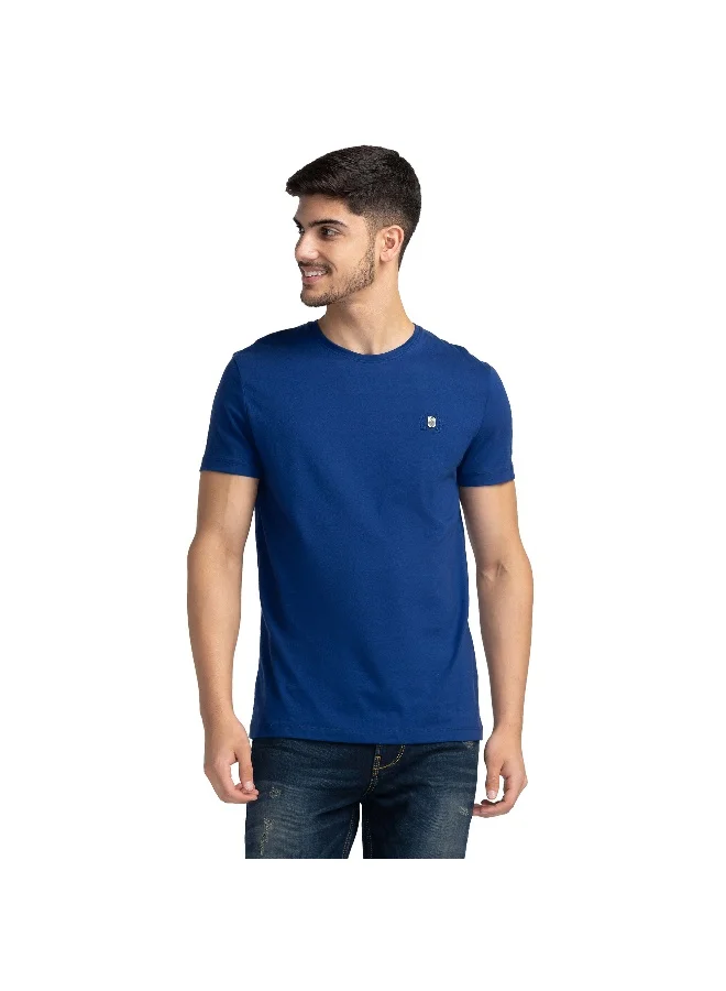 بيينغ هيومان Mens Royal Blue Round Neck Short Sleeve T-Shirt